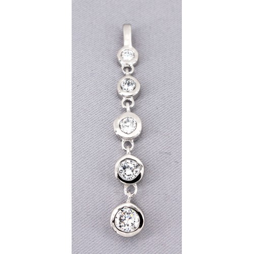Necklace - Pendant - 925 Sterling Silver w/ CZ - Journey Collection - PT-PPT8593CL